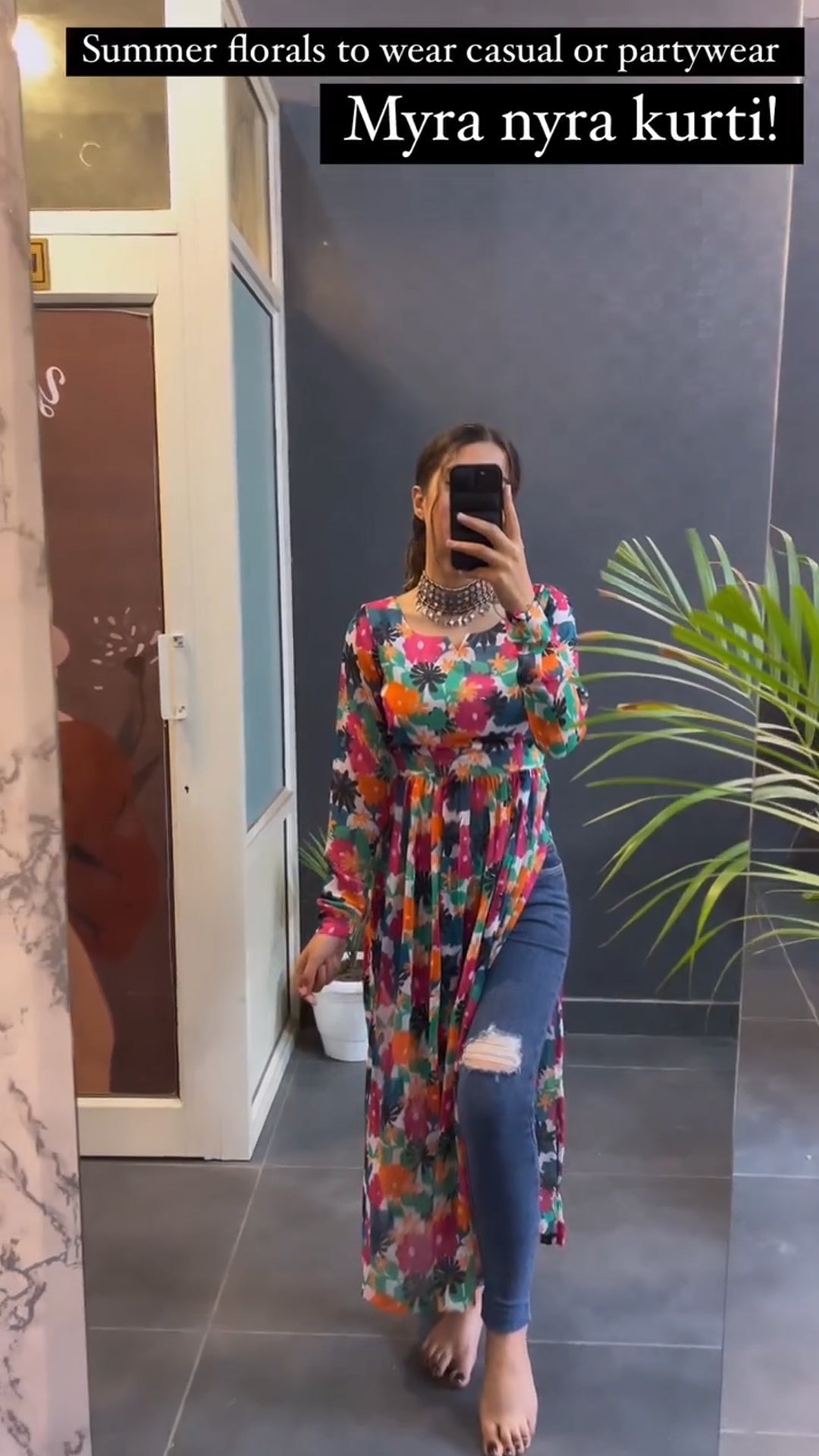 Partywear Floral Nyra Kurtis