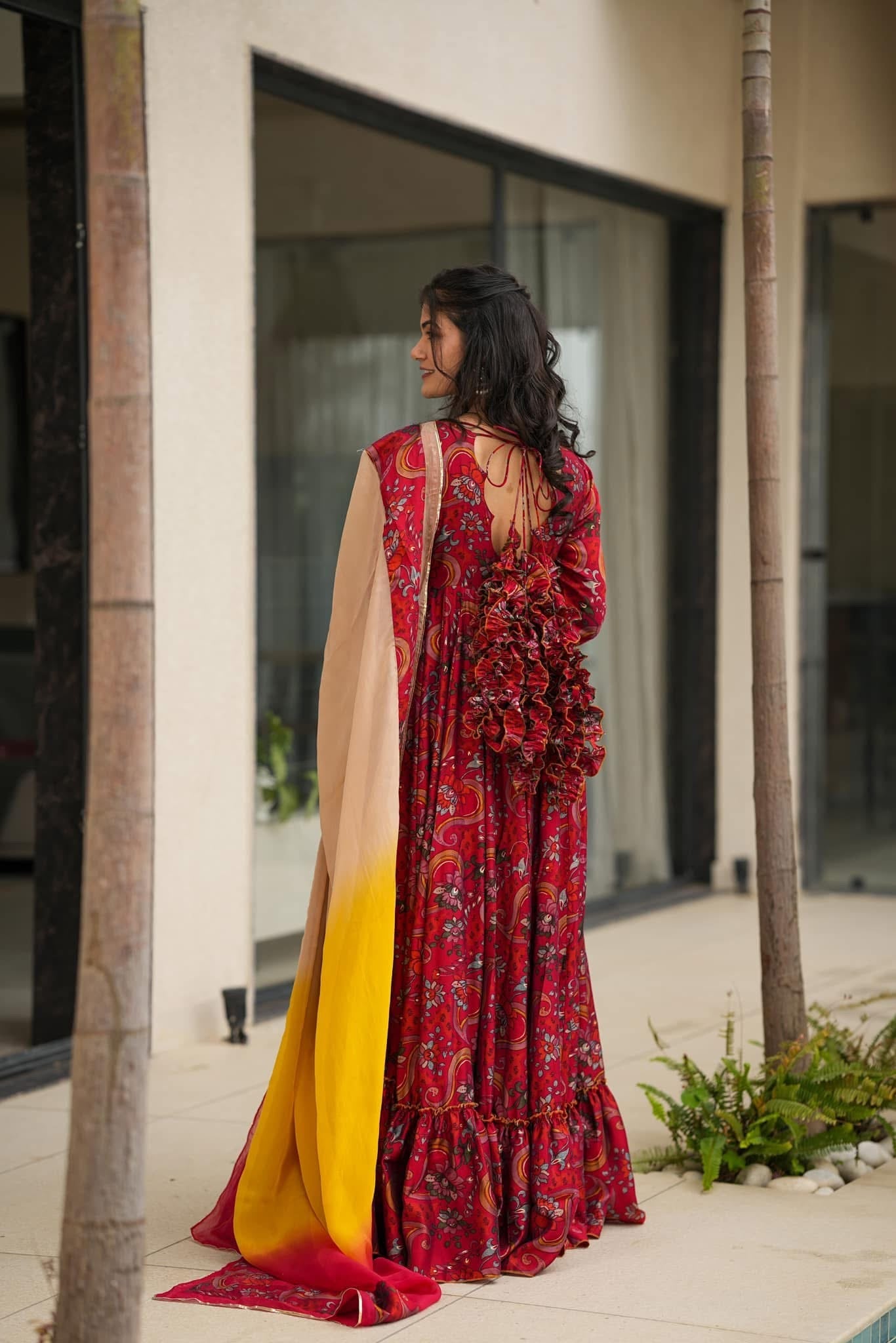 PAHEL RED RAYON MAXI