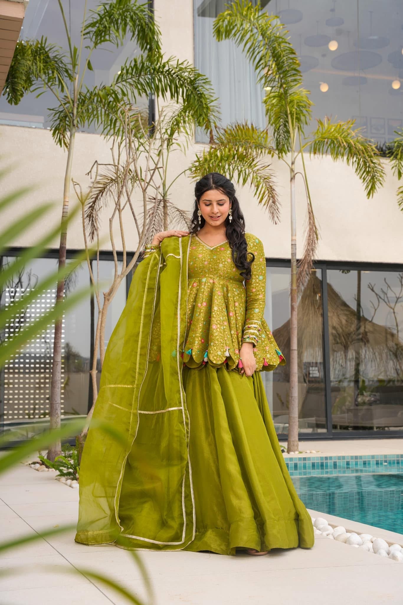 NARGIS FIZA GREEN KURTA SET