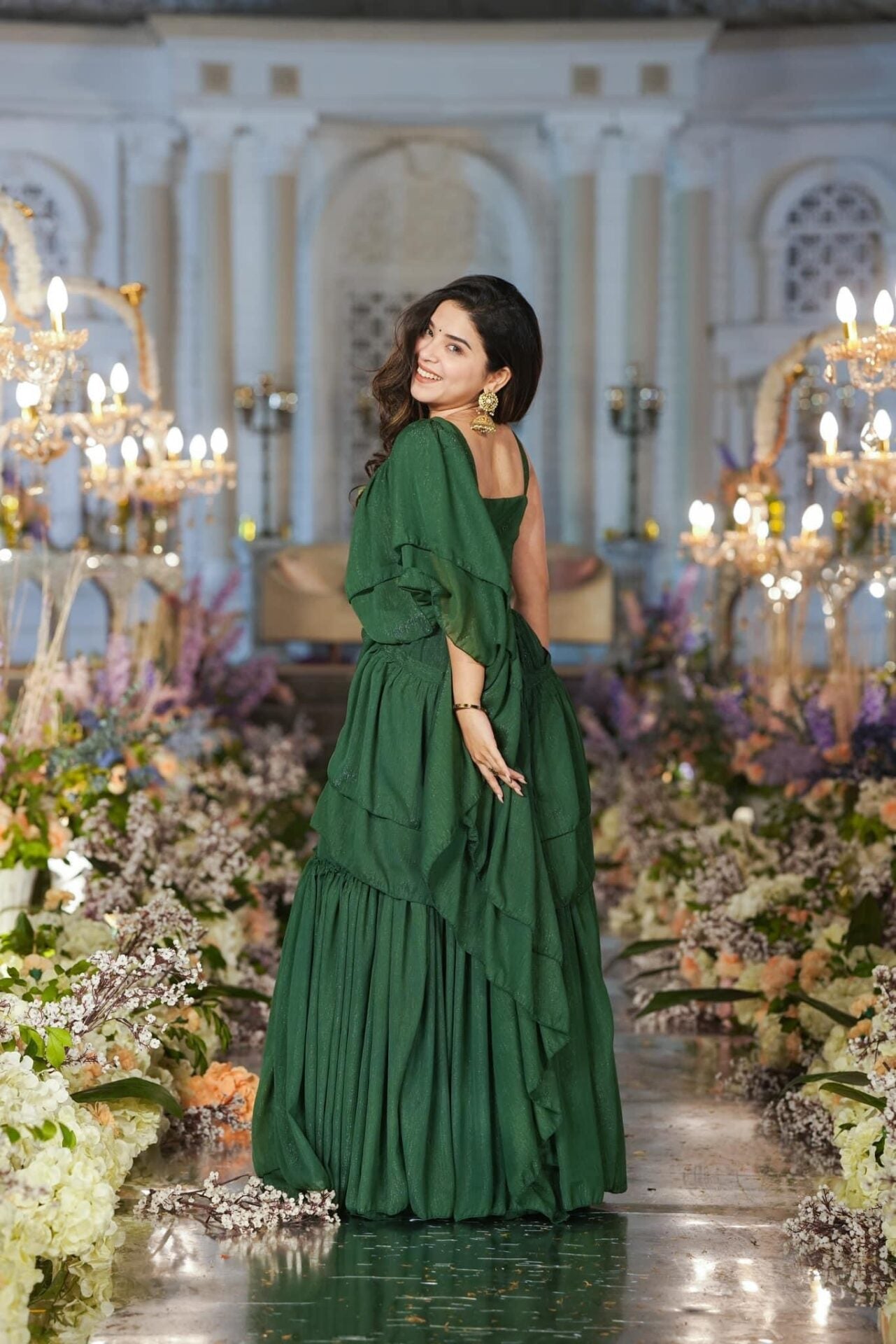 SAVANNAH GREEN CHIFFON SAREE