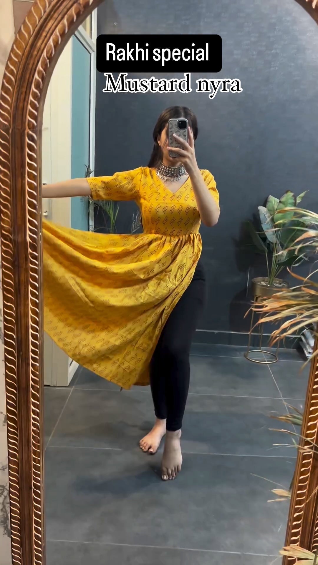 Cotton Printed Mustard Nyra Kurtis
