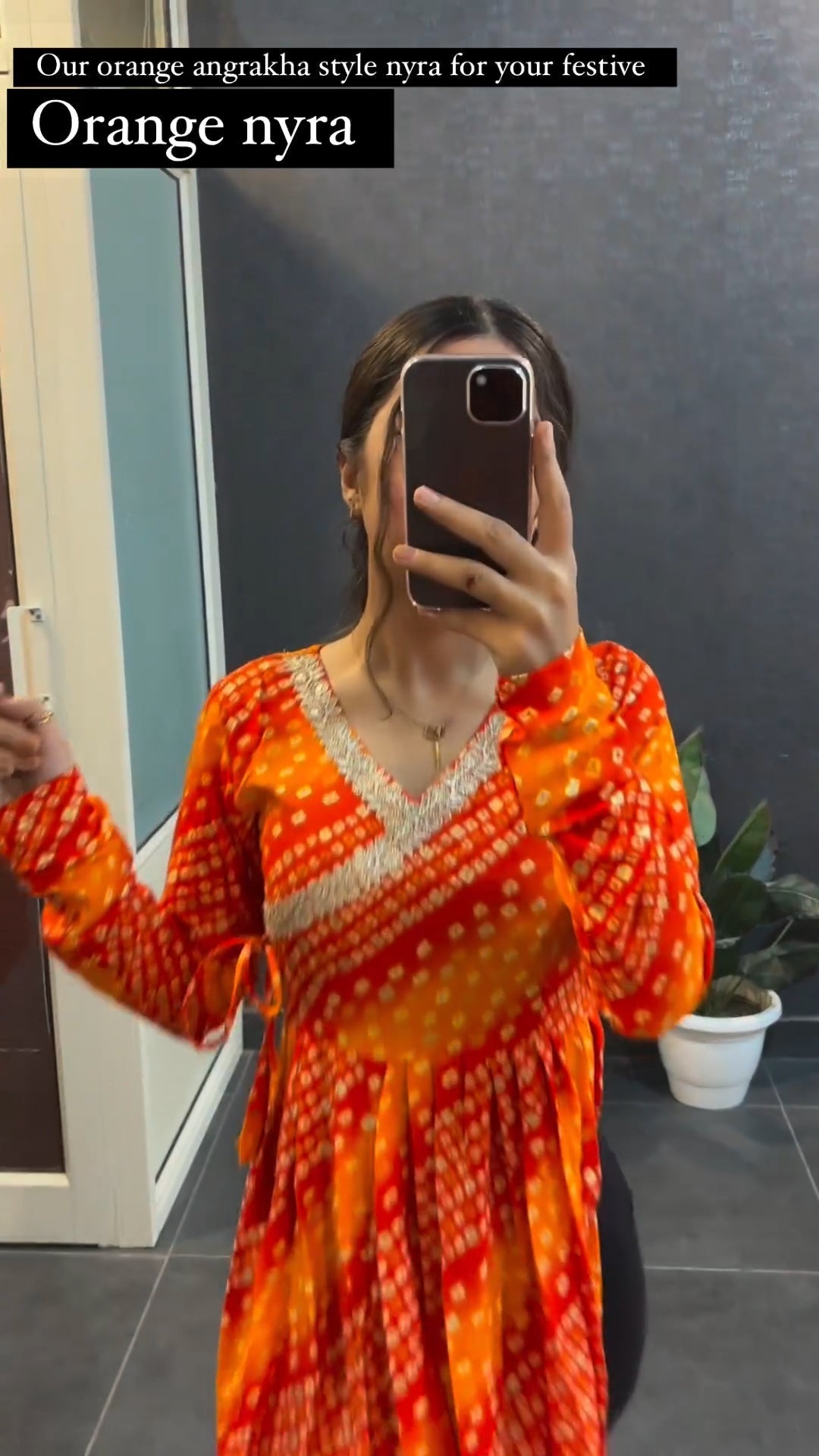 Orange Nayra Kurti For Womens