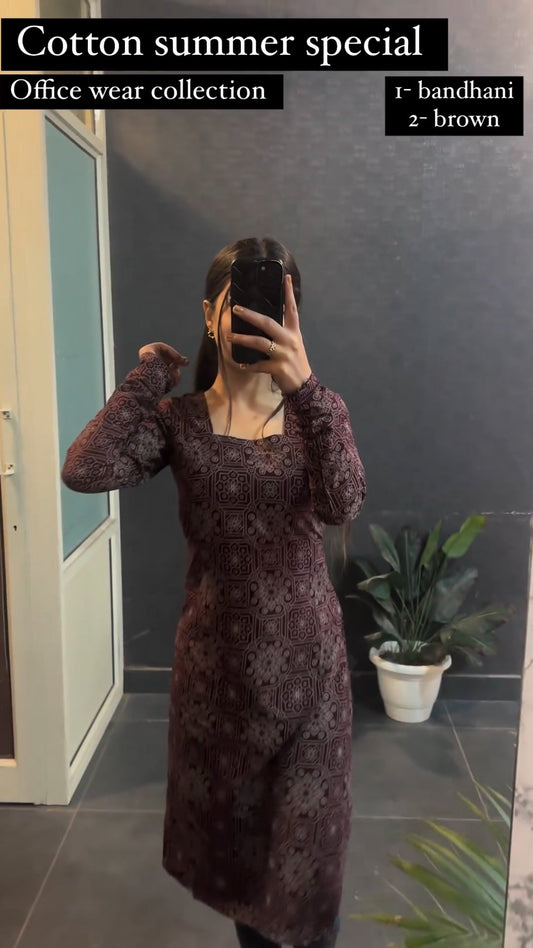 Summer Brown Kurti For Women