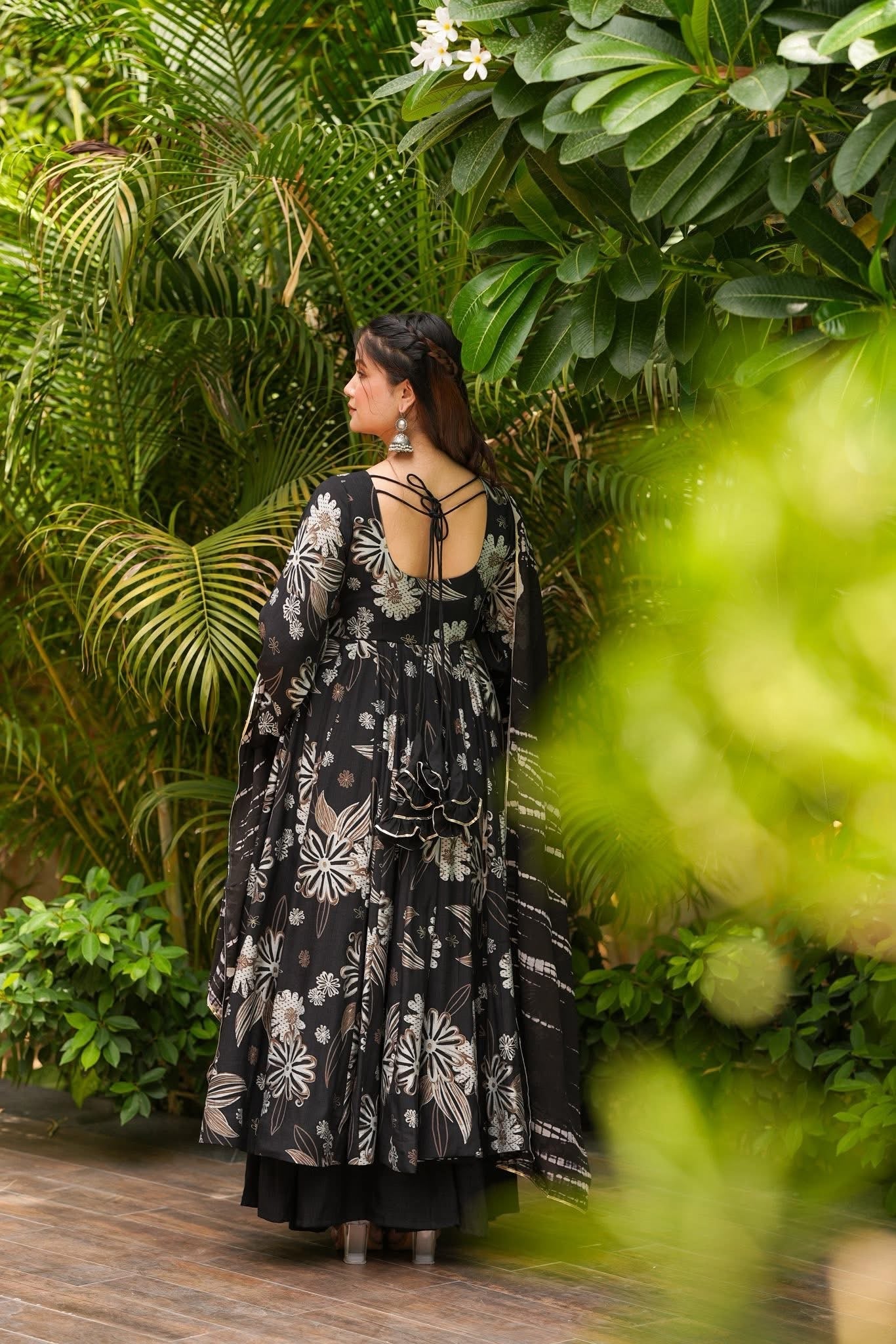 MEHRUNISSA BLACK COTTON SUIT SET