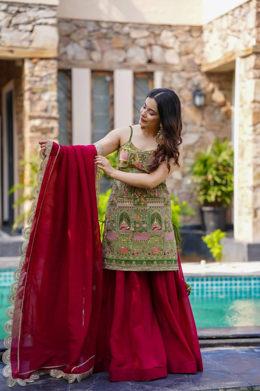 PANKHURI EMBROIDERED KURTA SET