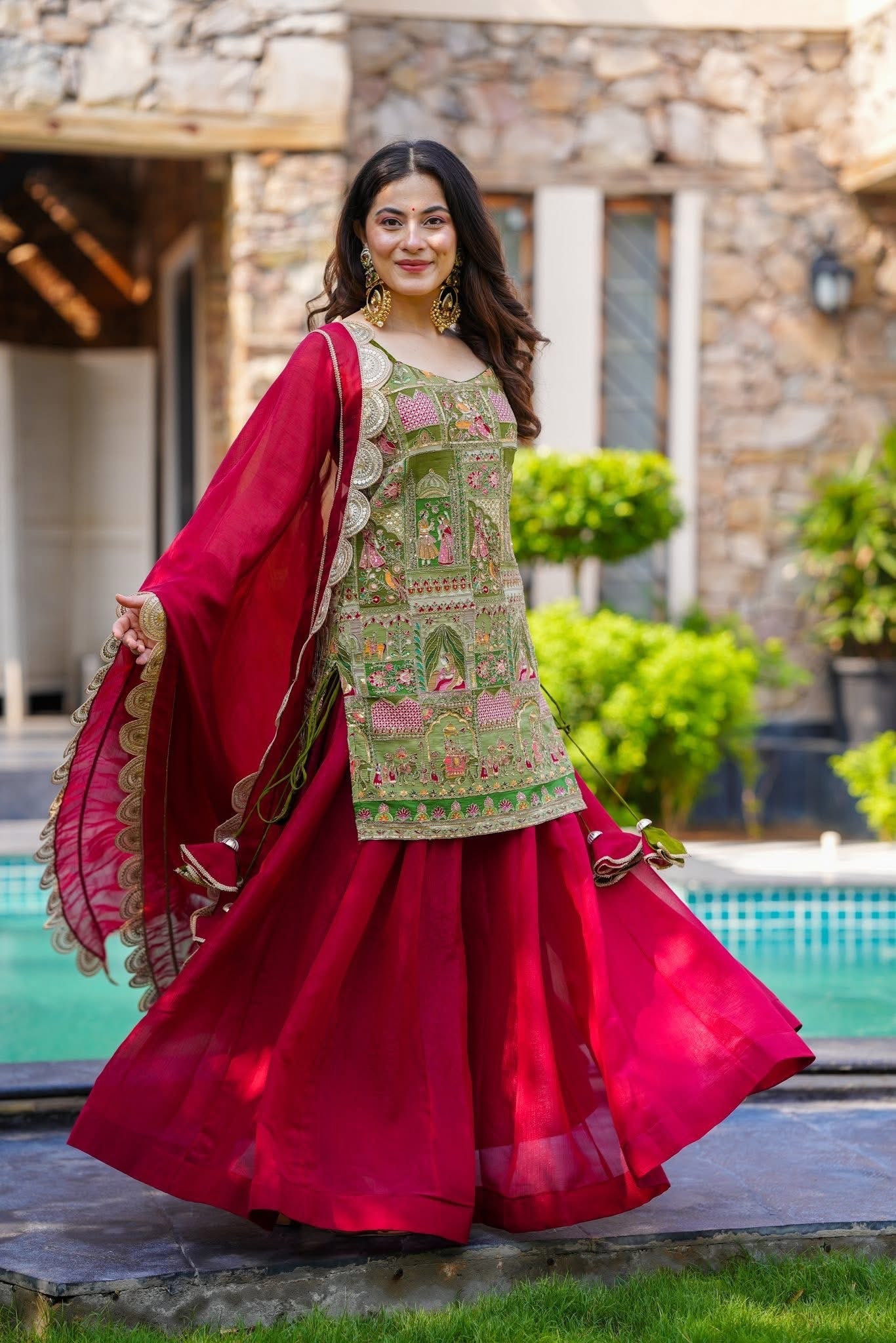 PANKHURI EMBROIDERED KURTA SET